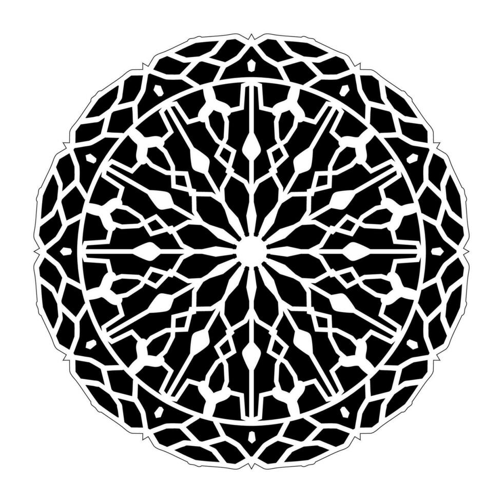 Decorative mandala background design black and white mandala illustration vector