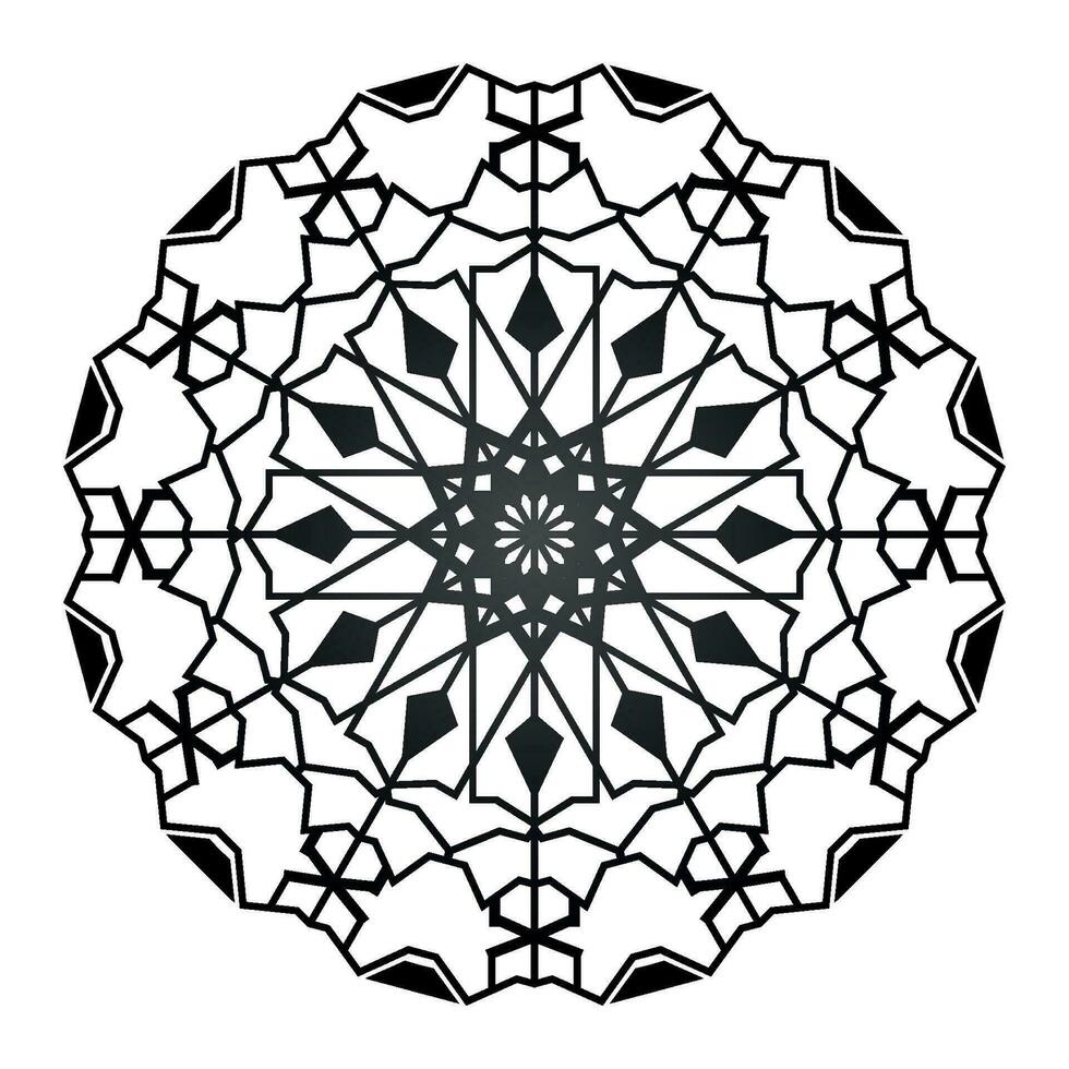 Abstract simple mandala art isolated on white background vector