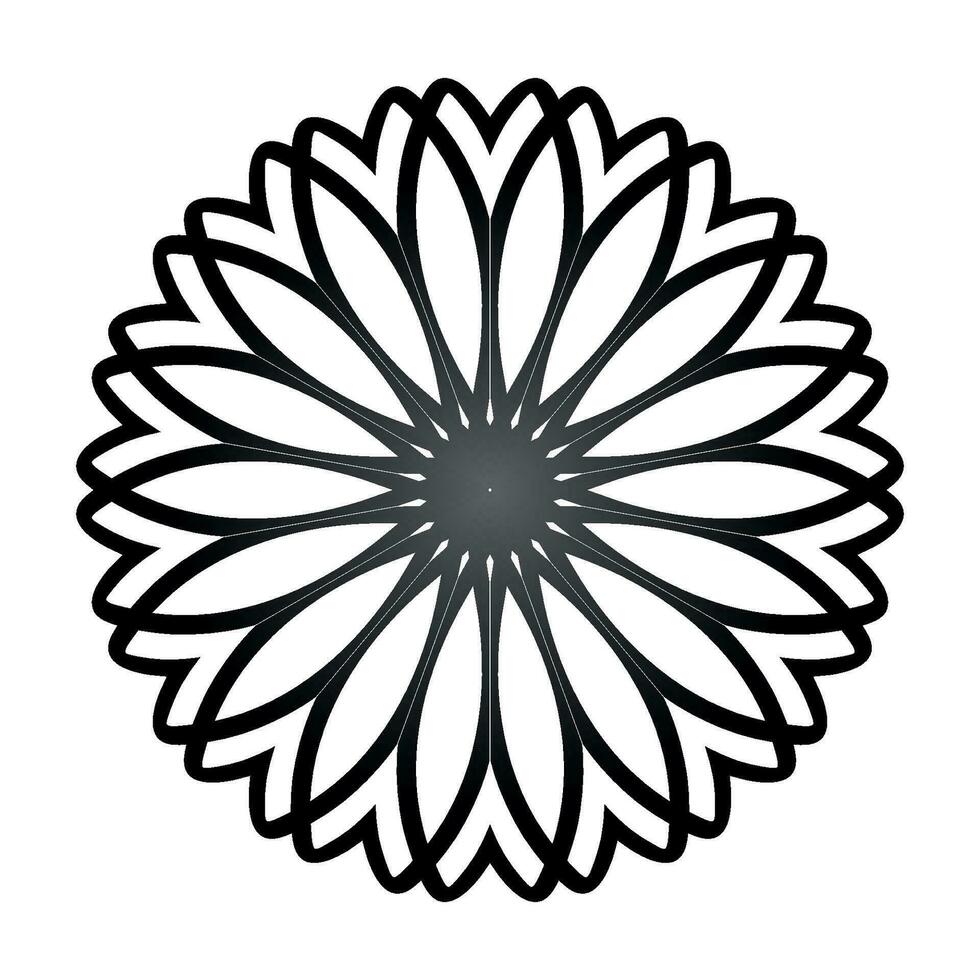 Vector Illustration Daisy Mandala On a white Board
