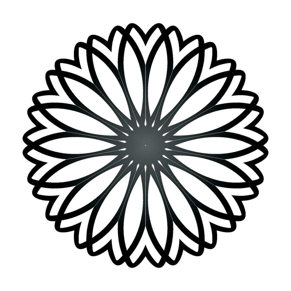 Vector Illustration Daisy Mandala On a white Board