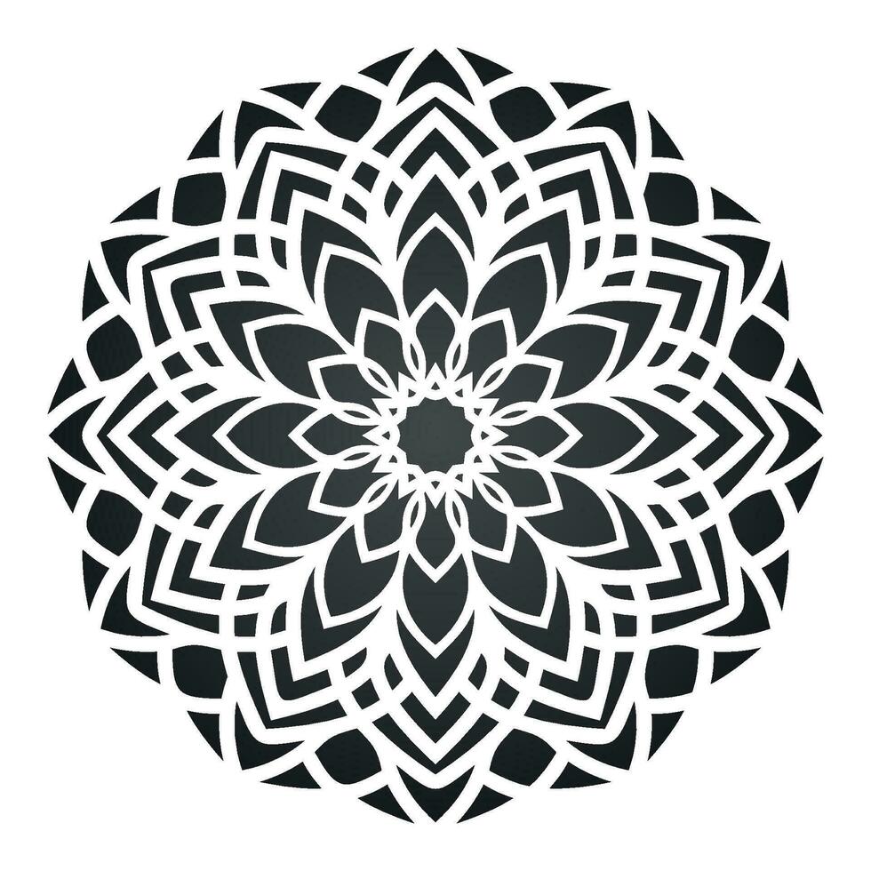 Black abstract mandala design on white background vector