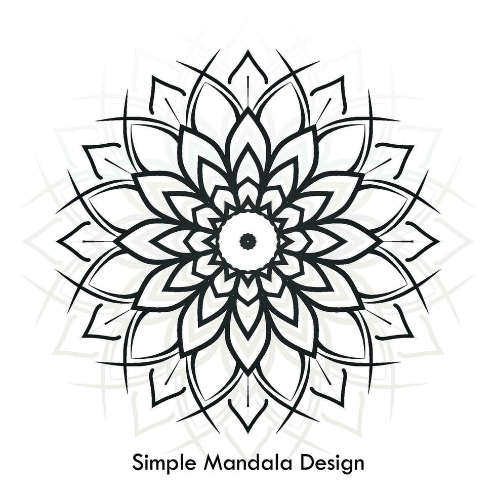 Simple mandala design isolated on white background vector