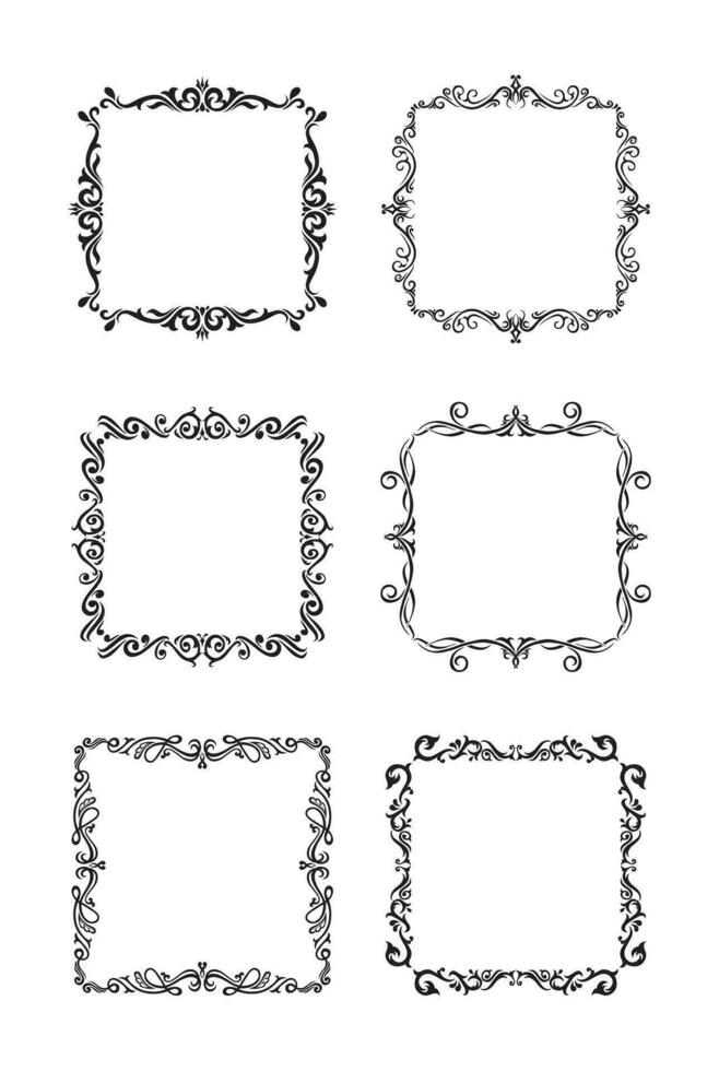 Decorative vintage frame template, border square shape 25126395 Vector Decorative vintage frame template, border square shape 25126395 Vector