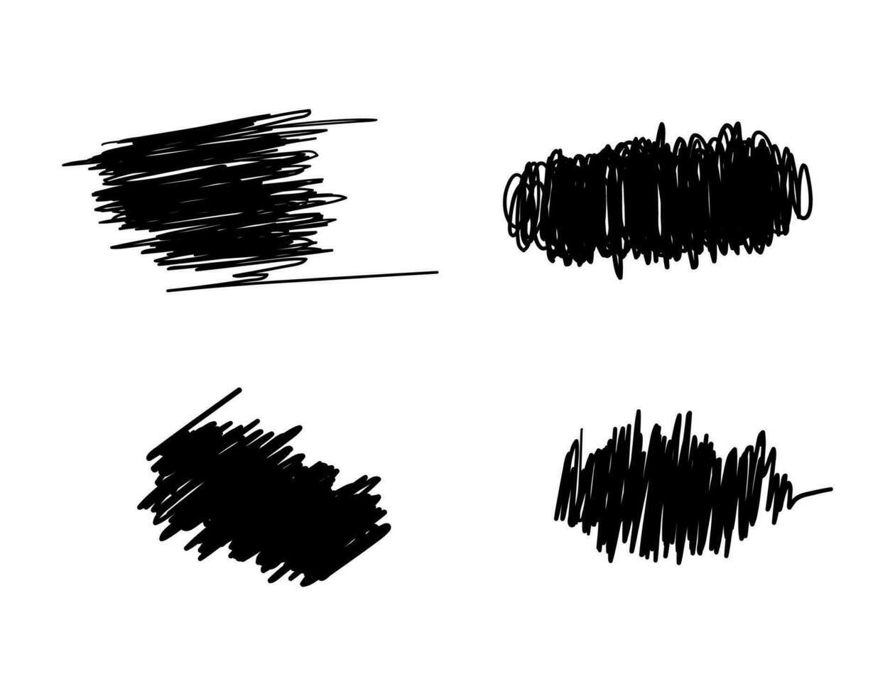 Set of abstract scribble pen elements vector
