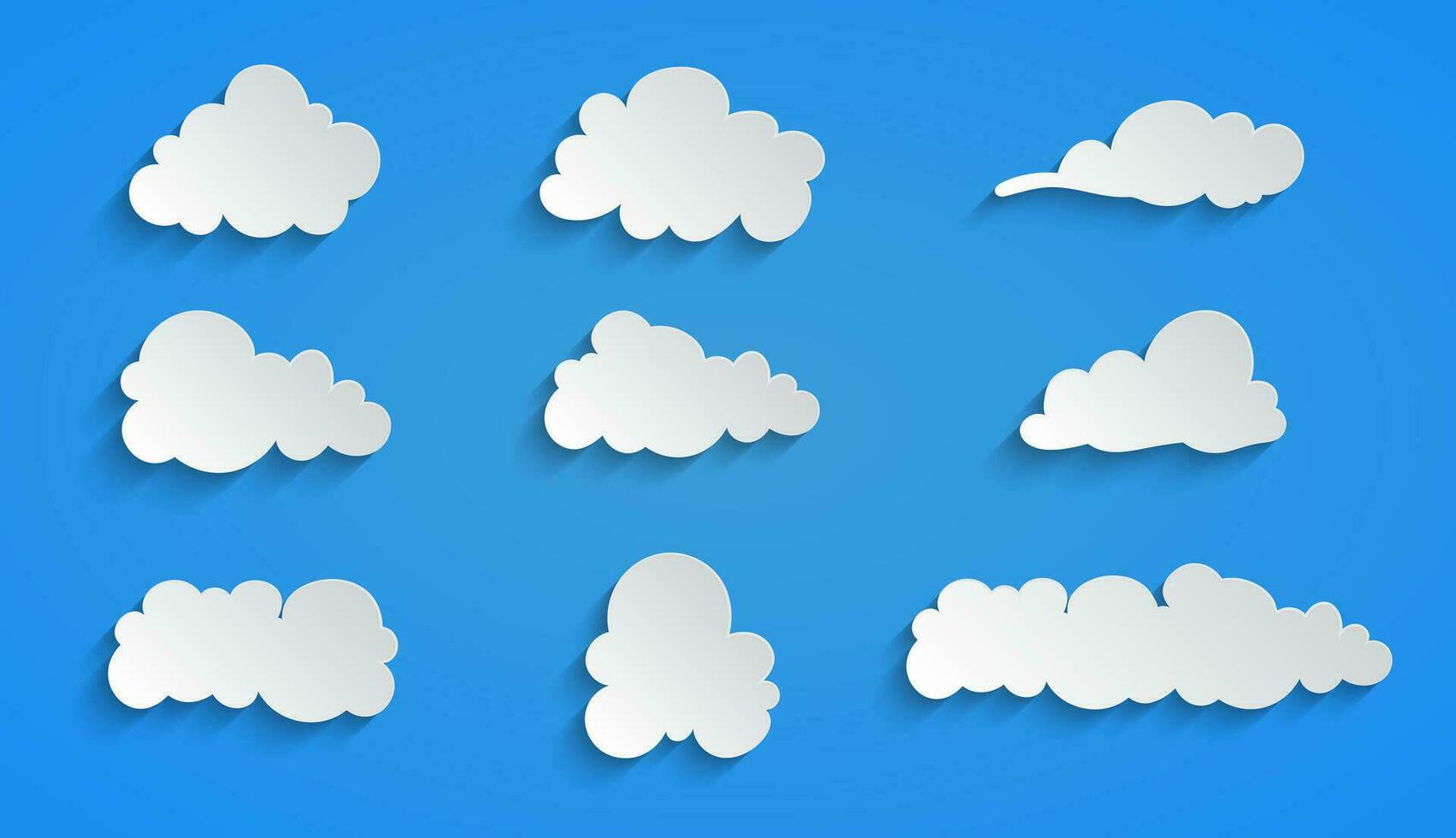 paper cut style clouds collection vector