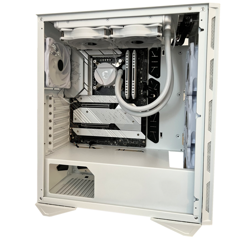 white pc or computer with motherboard png