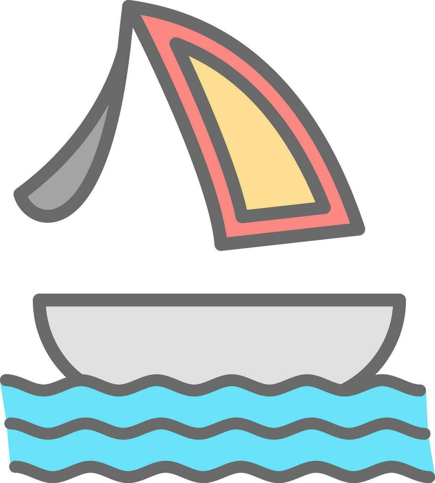 Surfing boat Vector Icon Design