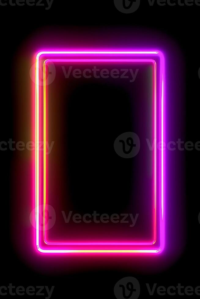 Cyberpunk Streamer Overlay Crystal Frame Social Media Post Mockup with Neon Colors photo