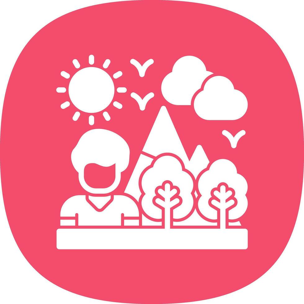 Hiking Vector Icon Design