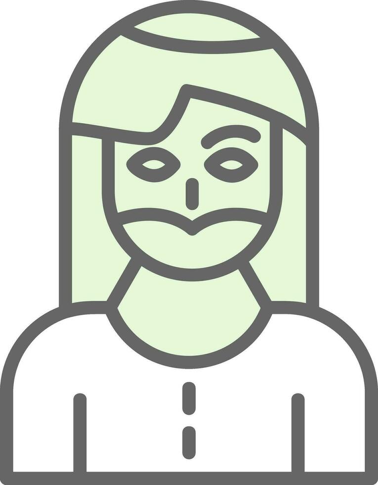 barbado mujer vector icono diseño