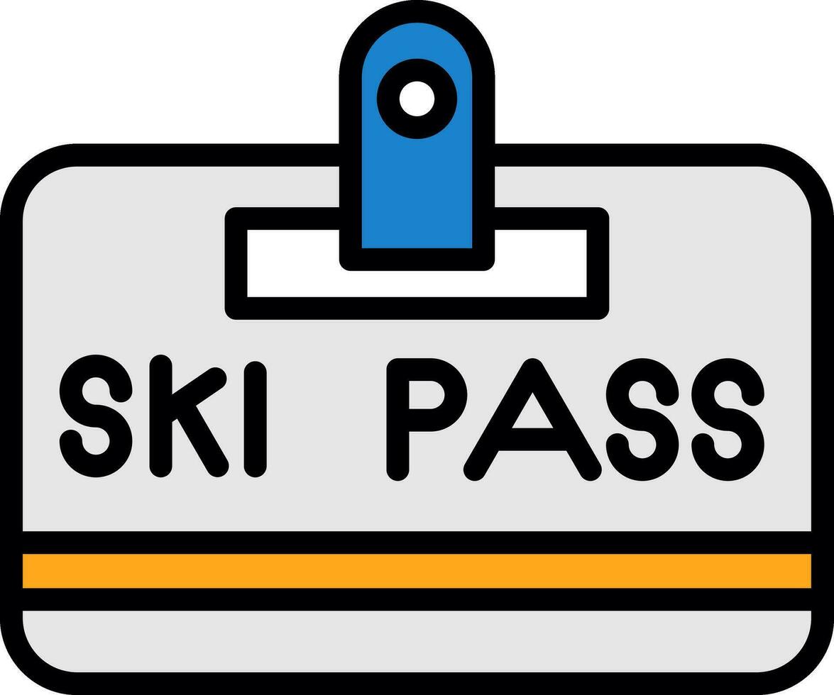 Ski pass Vector Icon Design