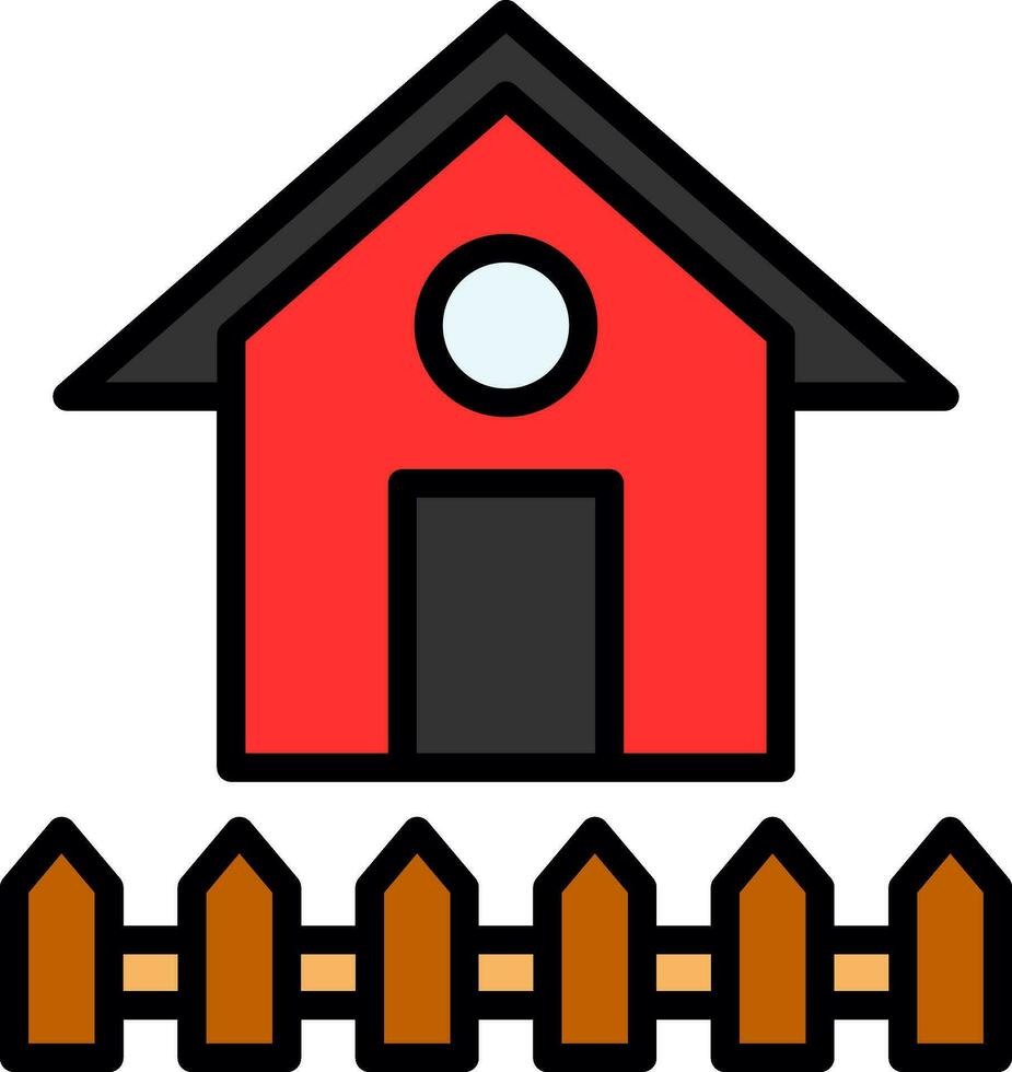 Cowshed Vector Icon Design