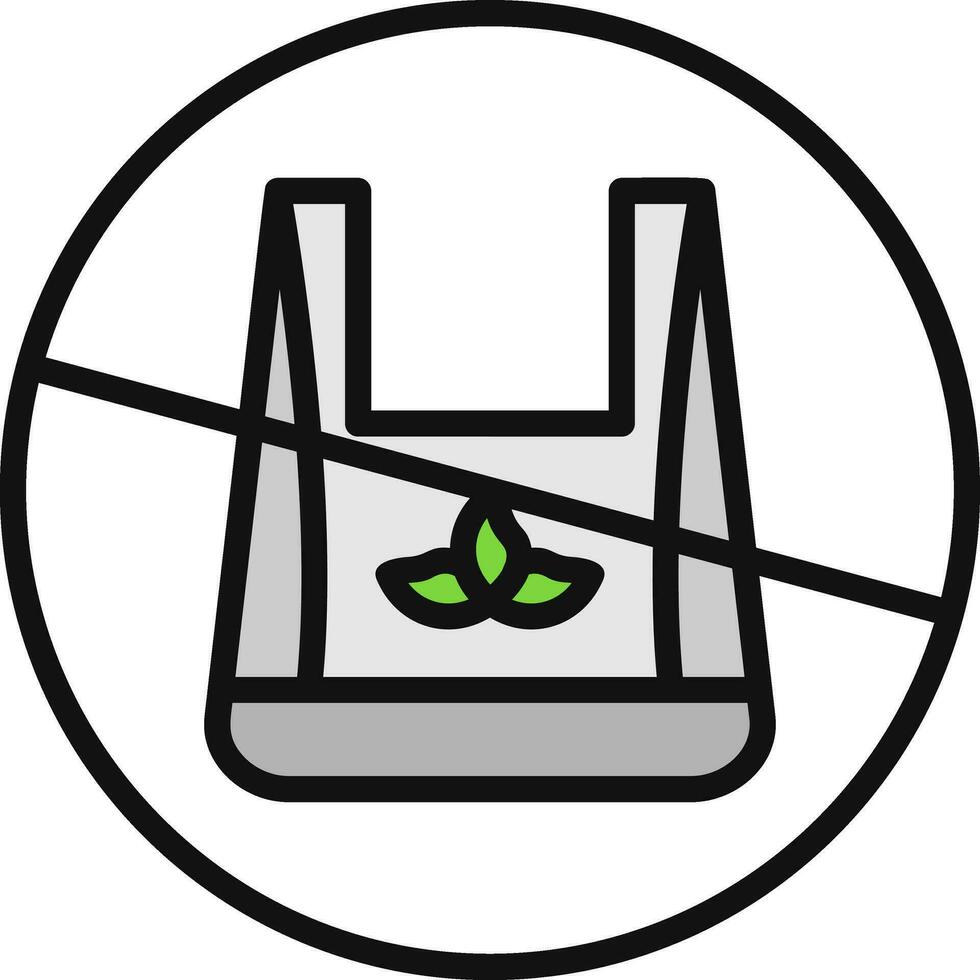 No plastic bags Vector Icon Design