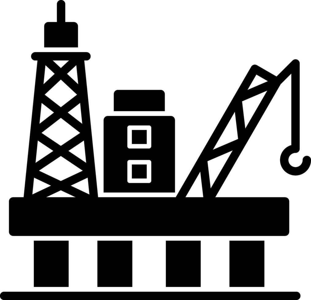 diseño de icono de vector de plataforma petrolera