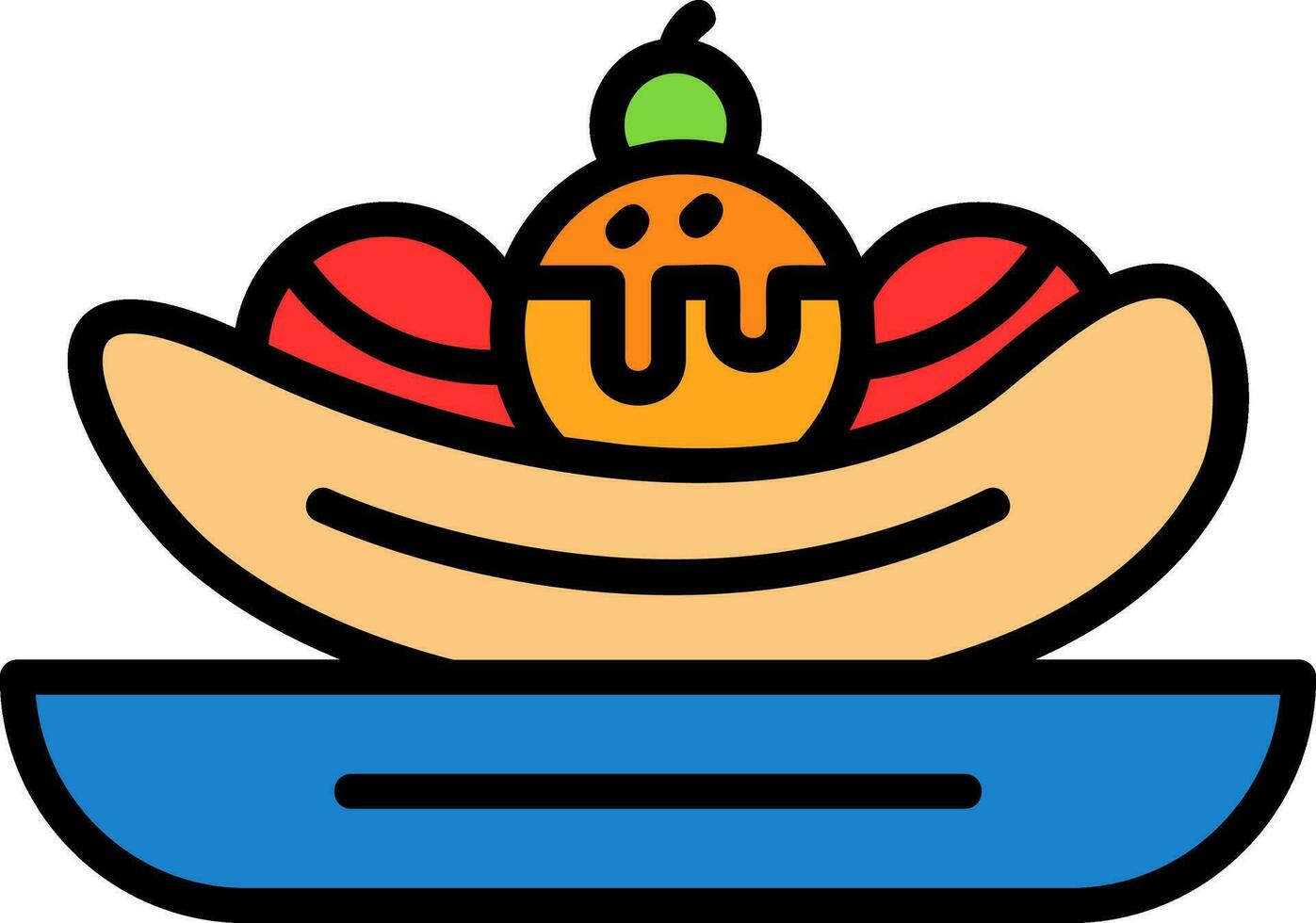Banana split Vector Icon Design