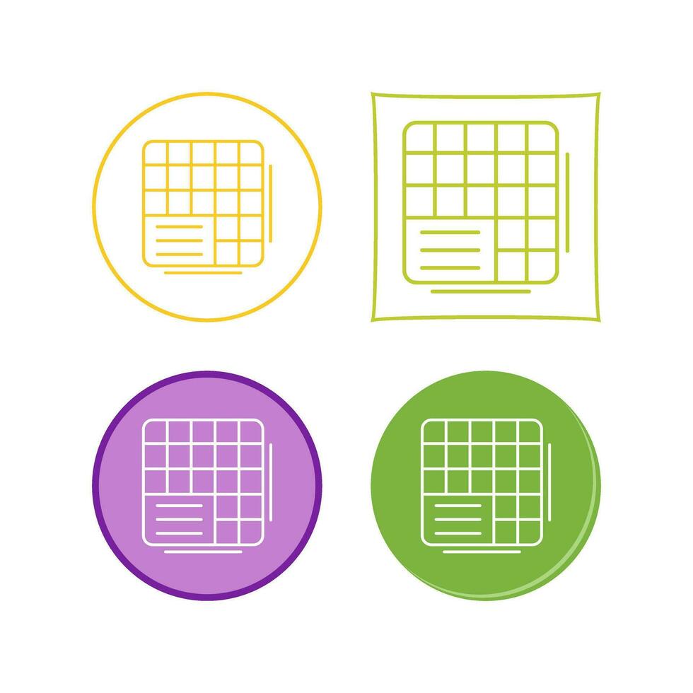 Table Data Vector Icon
