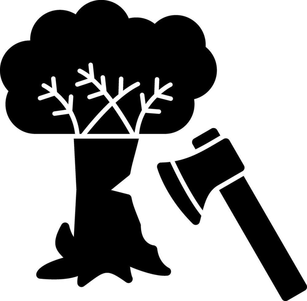 Tree cutting Vector Icon Design