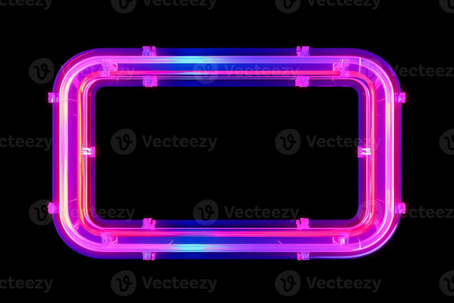 Neon Cyber Frame Social Media Post Mockup with Crystalline Rectangle and Streamer Overlay photo