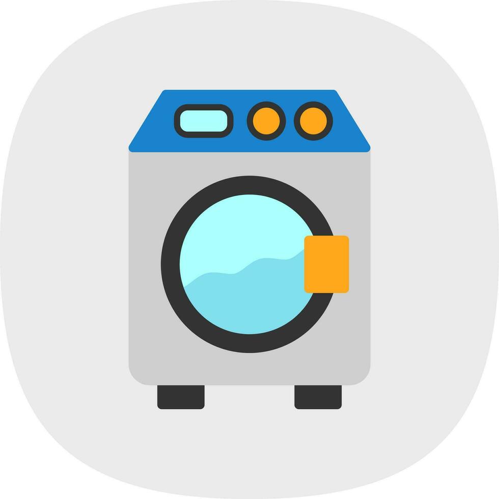 Washing machine Vector Icon Design