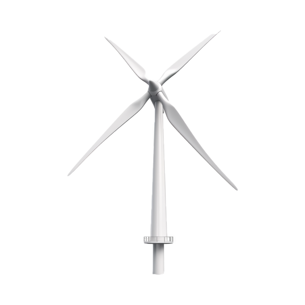 Windmill on transparent background  generative ai png
