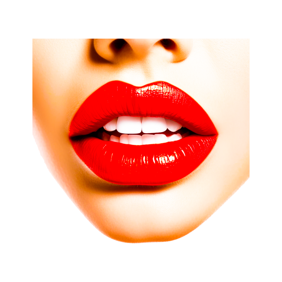 realistico 3d dettagliato donna labbra generativo ai png