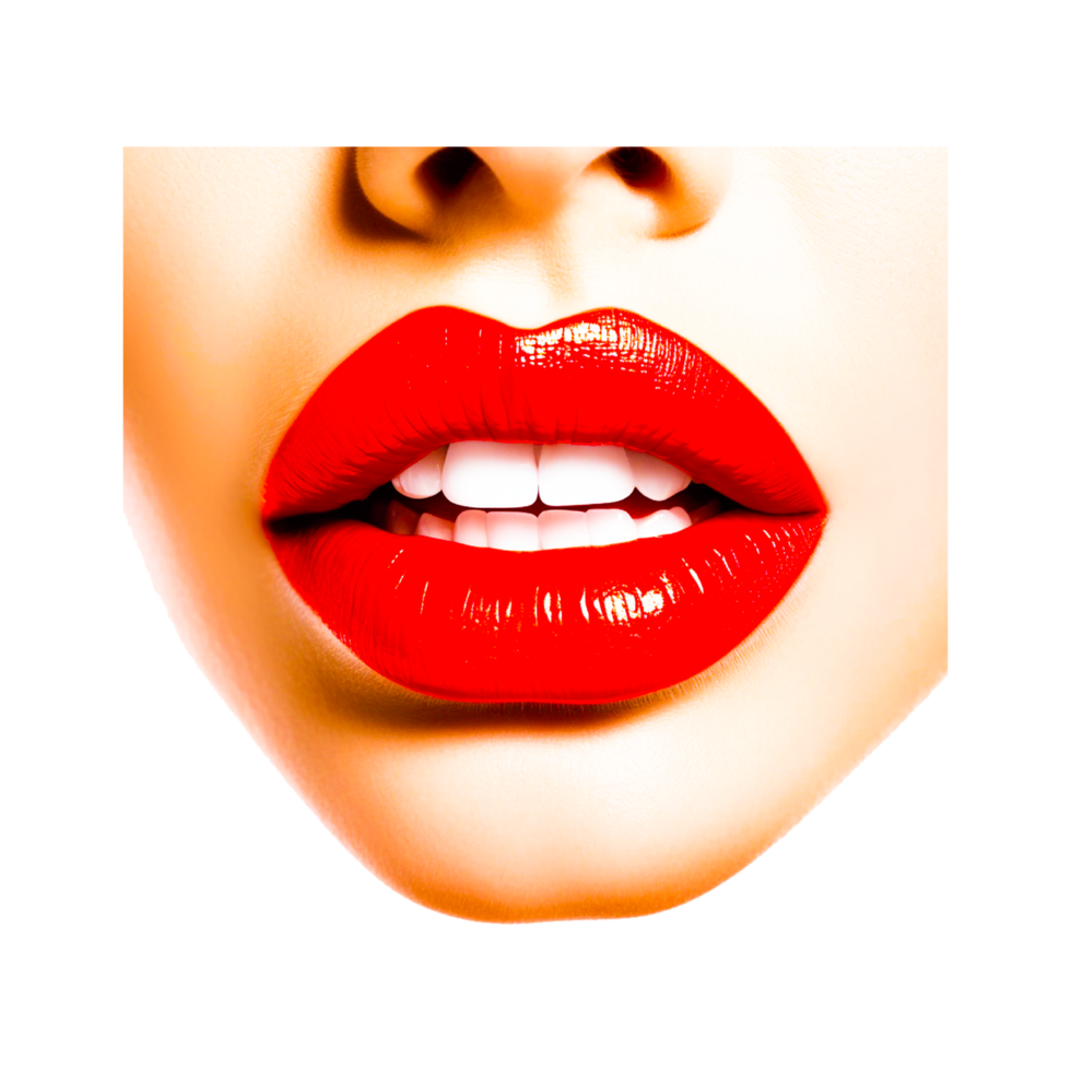 Realistic 3d Detailed Woman Lips generative ai png