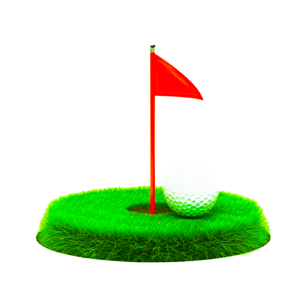 Golf ball and pin image illustration generative ai png