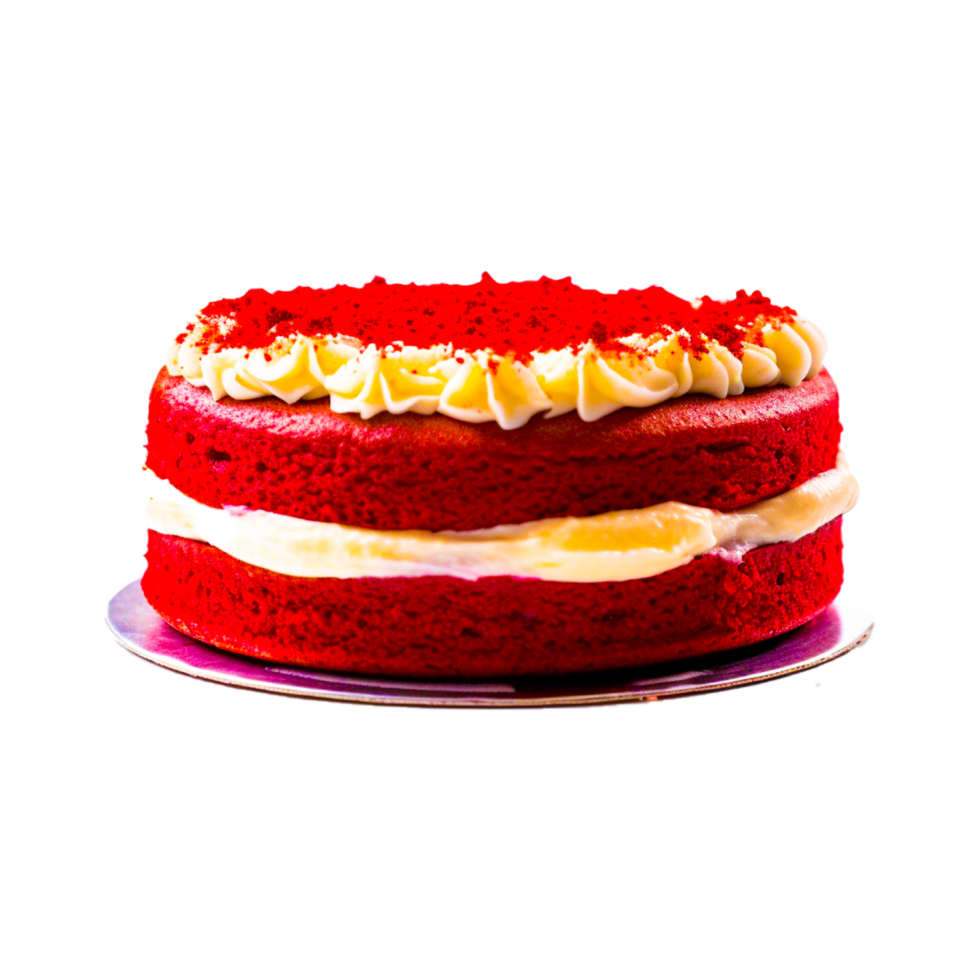 rot Samt Kuchen Geburtstag Kuchen Cupcake Glasur Glasur Tiramisu png generativ ai