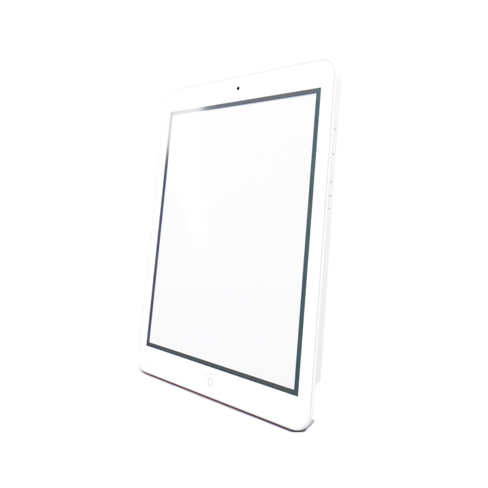 Tablet with Blank or Empty Screen Isolated on Transparent Background png