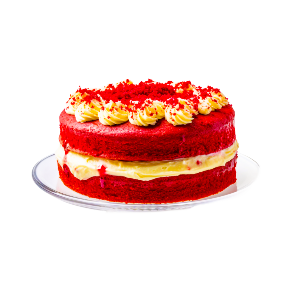 rot Samt Kuchen Geburtstag Kuchen Cupcake Glasur Glasur Tiramisu png generativ ai