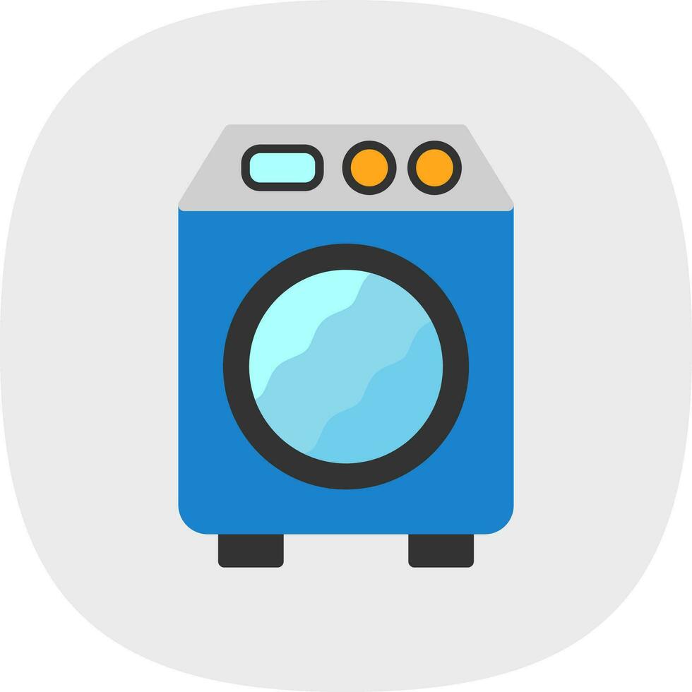 Washing machine Vector Icon Design