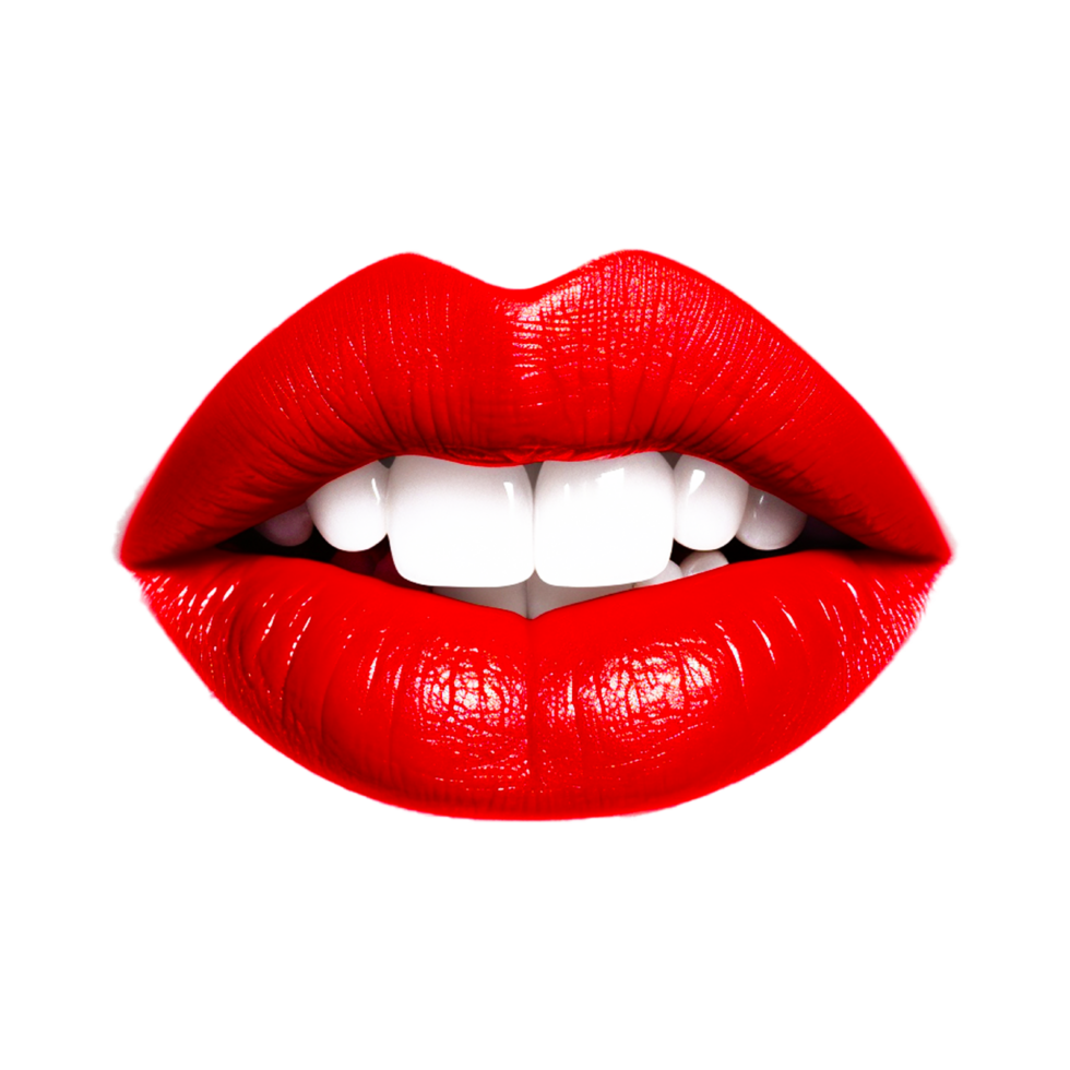 Realistic 3d Detailed Woman Lips generative ai png