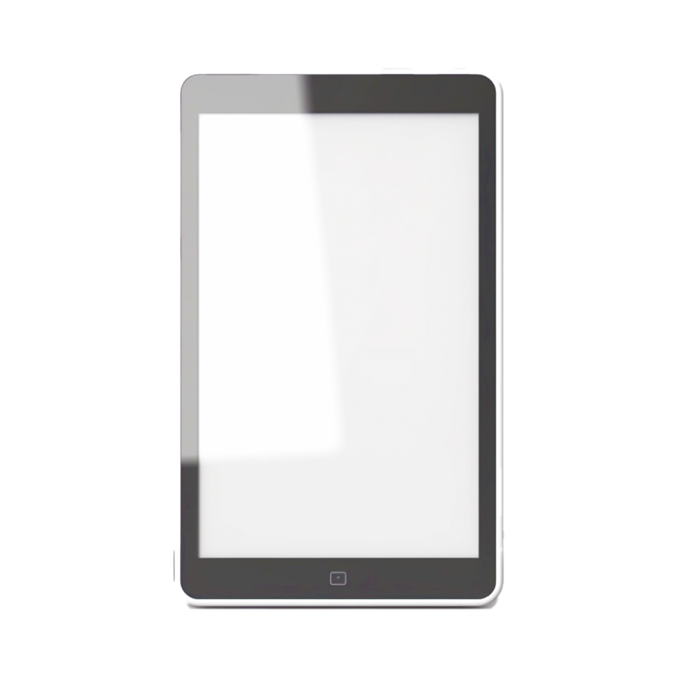 Tablet with Blank or Empty Screen Isolated on Transparent Background png