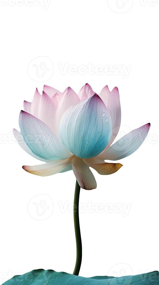 Amazing Image of Multi Color Lotus Flower with Water Drops on Background. . photo