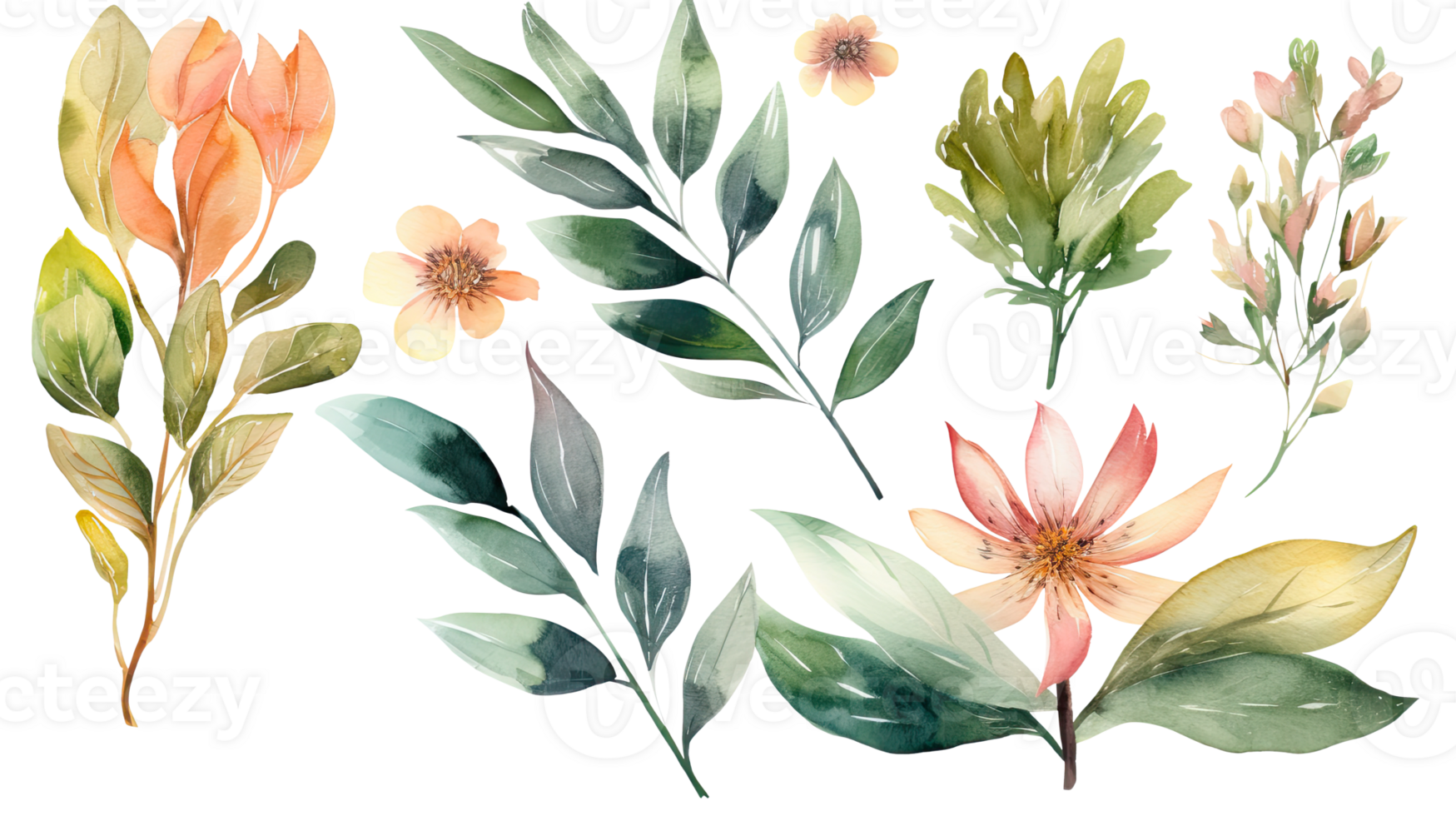 Aquarell Zeichnung blühen Clementine Blumen, Blätter dekoriert Hintergrund. png