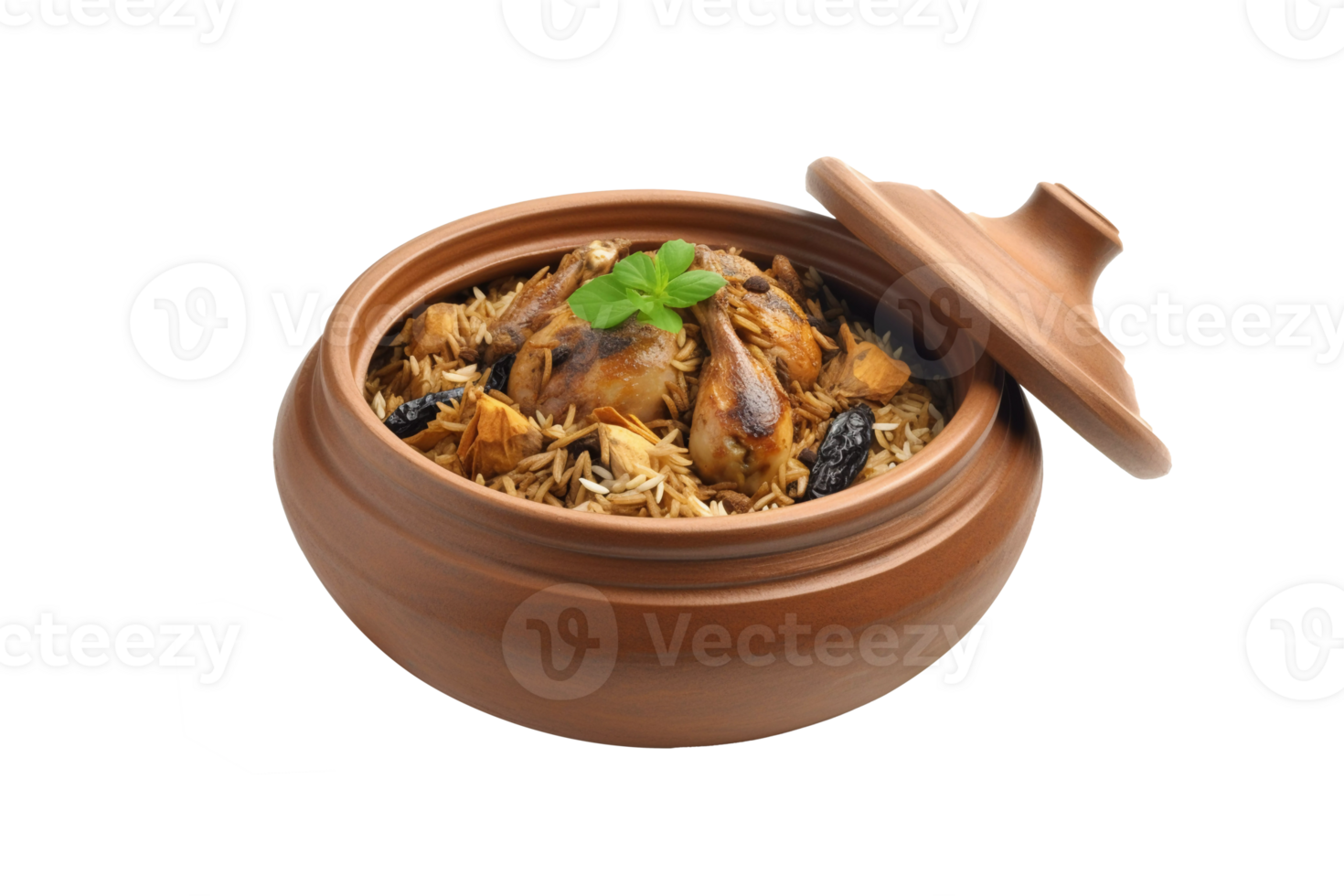 Delicious Chicken Biryani Clay Pot Professionally Isolated, Satisfies Cravings. png