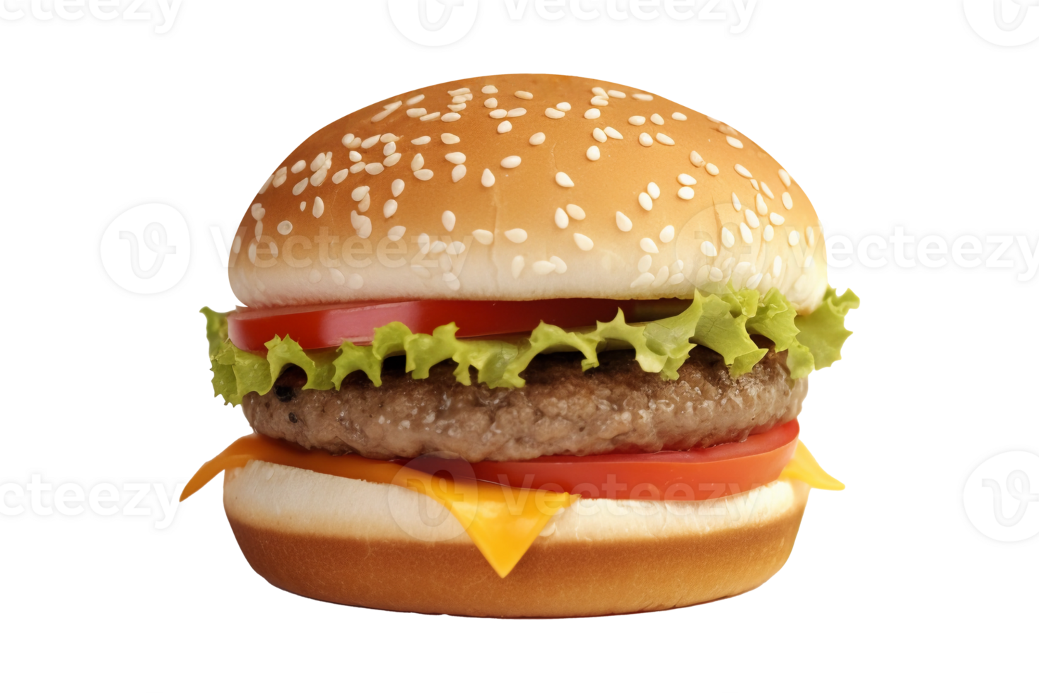 smakelijk hamburger broodje, bekroond met vers ingrediënten Geschenk. png