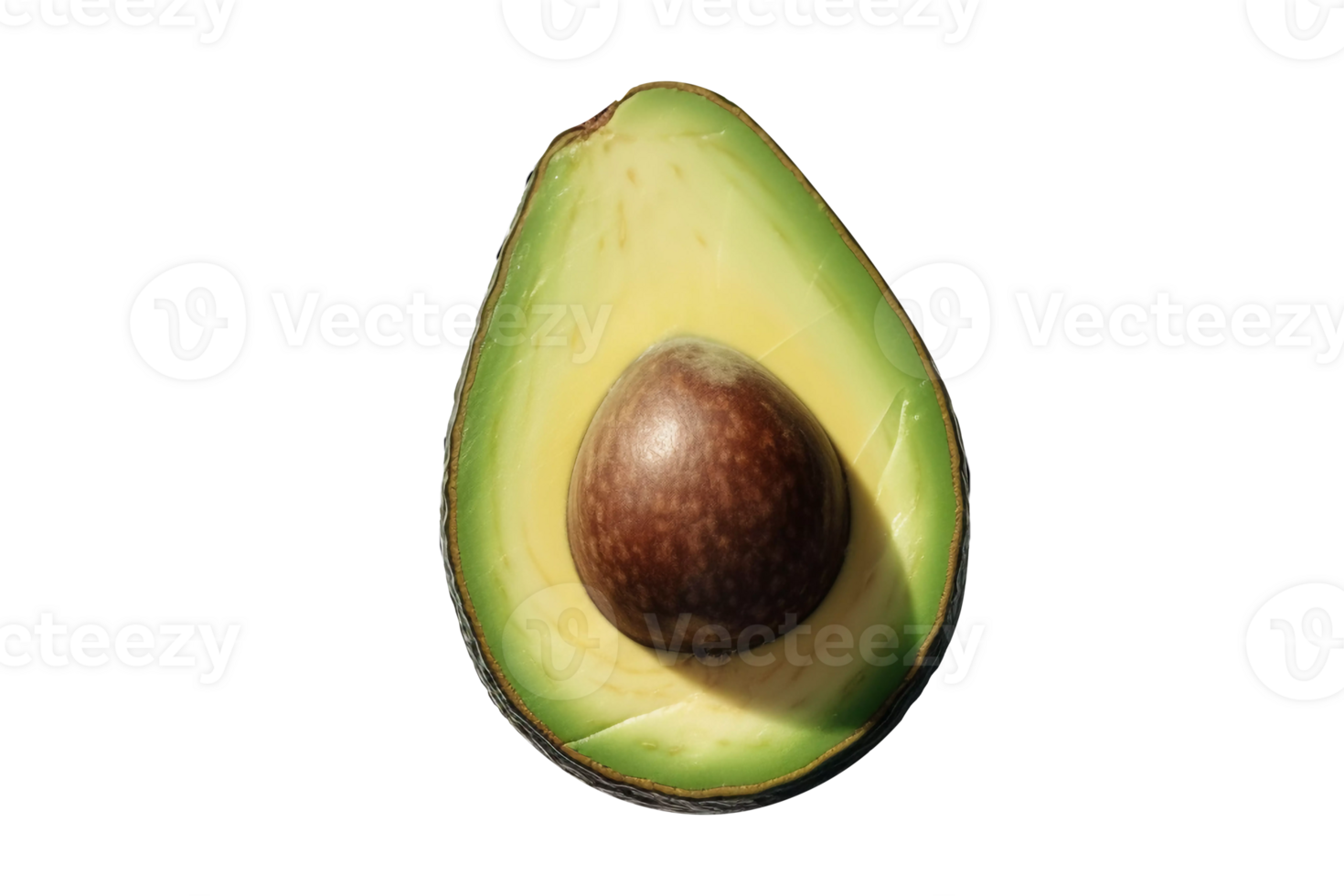 avocado con metà di un' maturo suo seme esposto per frutta presentazione. png