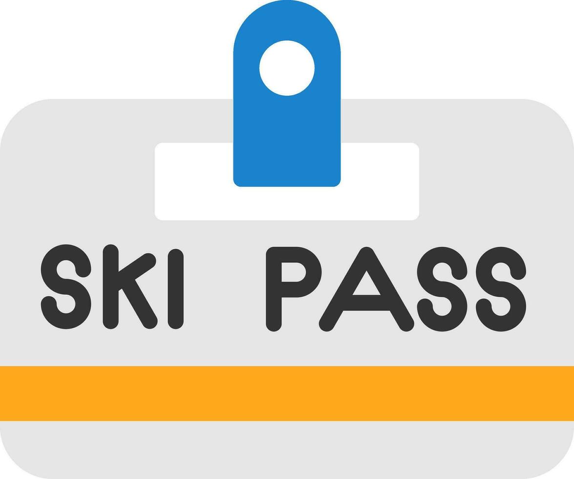 Ski pass Vector Icon Design