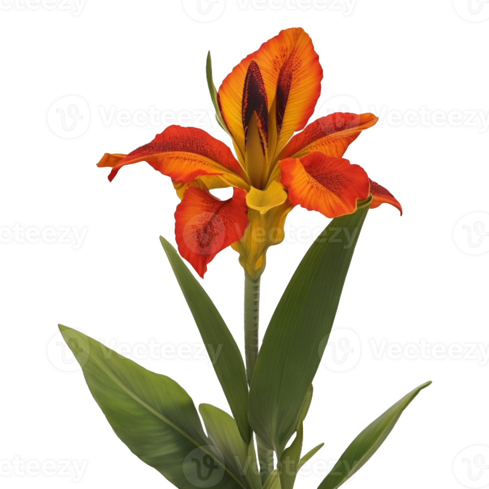 canna fiore rosso bellezza flora verde foglia per decorazione png