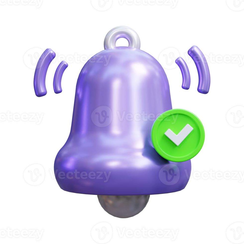 Notification bell reminder alert or alarm alert icon sign 3d 25139972 PNG