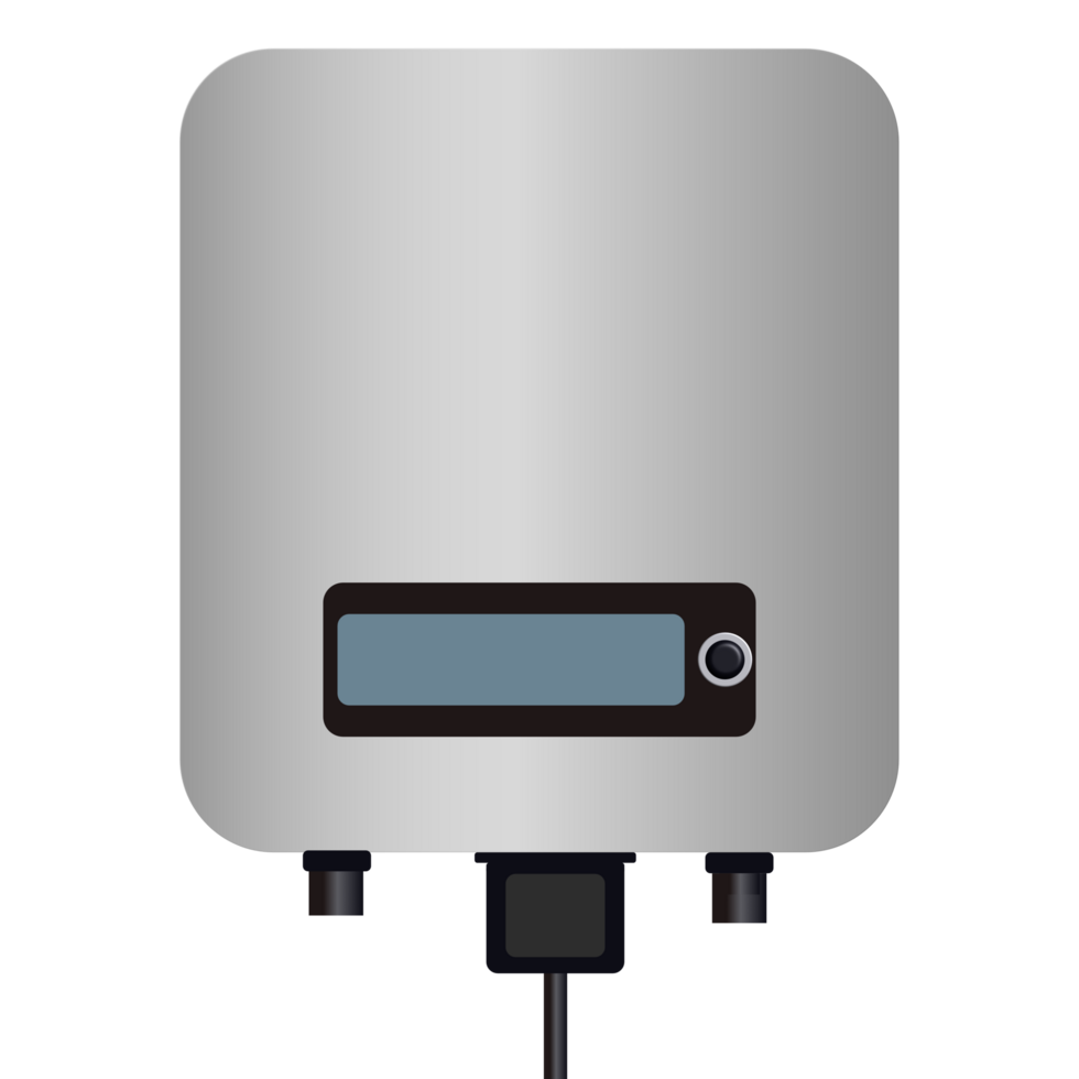 White solar cell inverter on transparent background. png