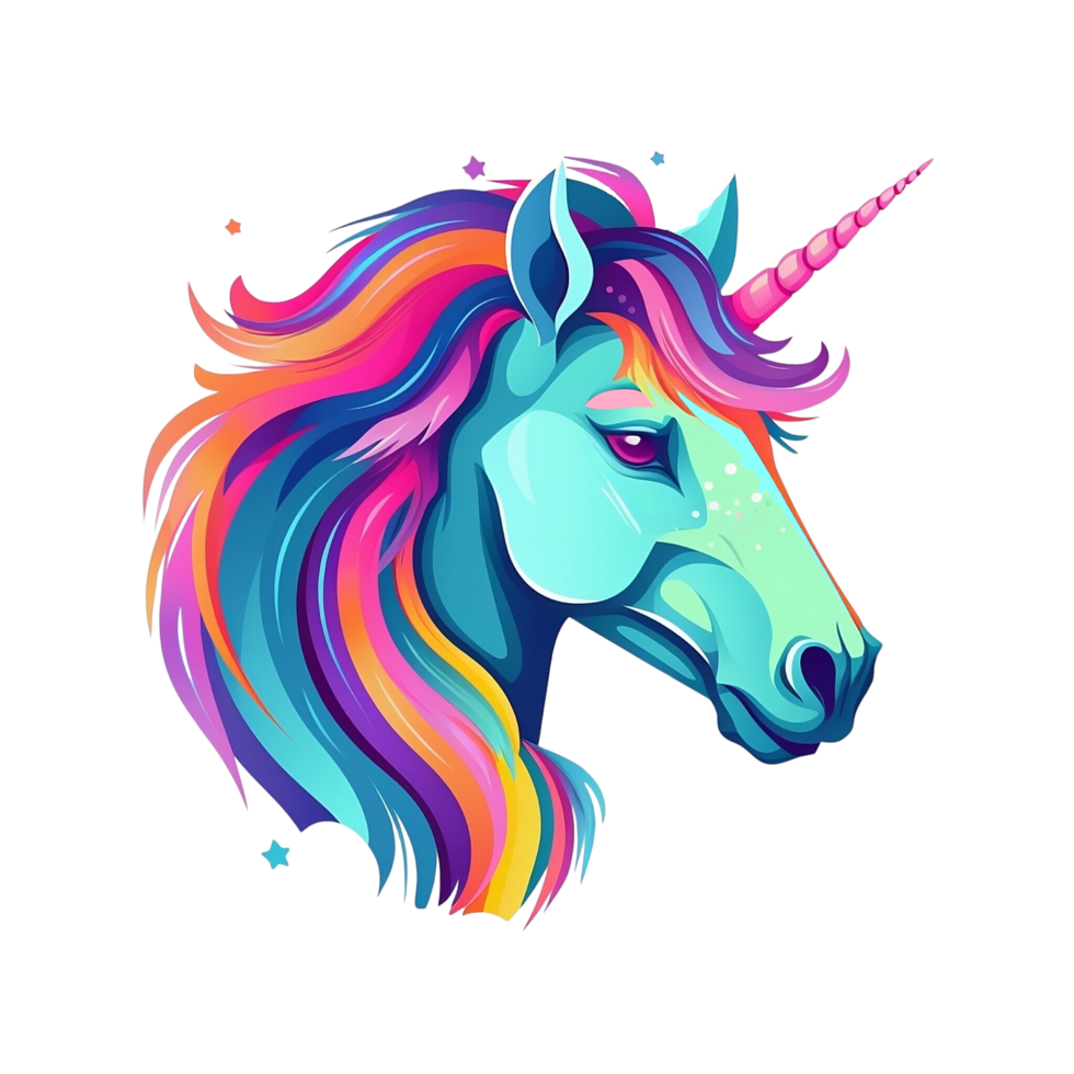 AI Generated Unicorn No Background Image. Apply to any context. Perfect for Merchandise Design. png