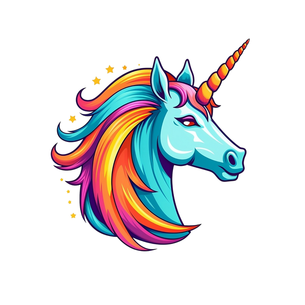 Unicorn No Background Image. Apply to any context. Perfect for Print On Demand Merchandise Design. png