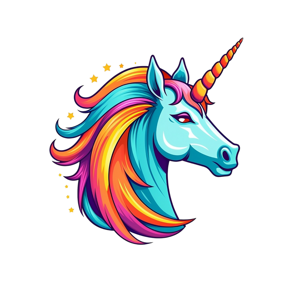 Unicorn No Background Image. Apply to any context. Perfect for Print On Demand Merchandise Design. png