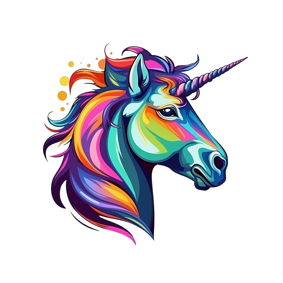 ai généré Licorne non Contexte image. appliquer à tout contexte. parfait pour marchandise conception. png