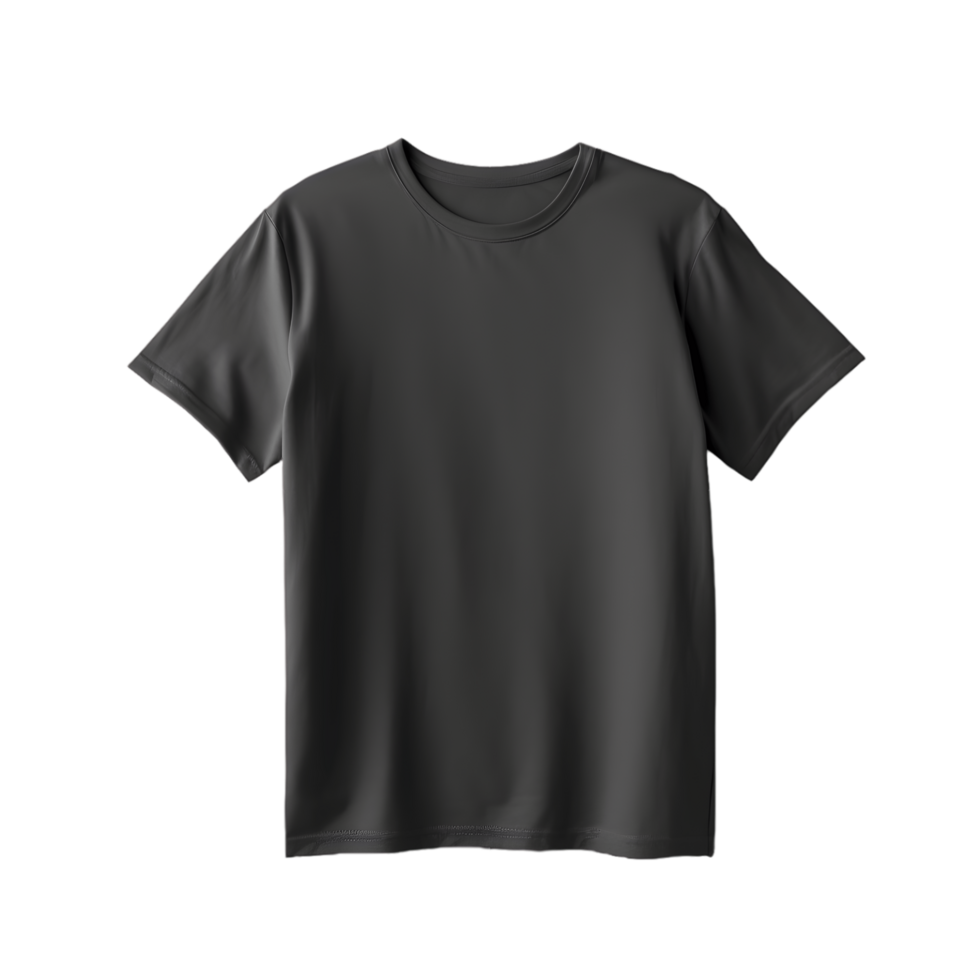 Black t-shirt short sleeve mockup isolated on transparent background. AI Generated png