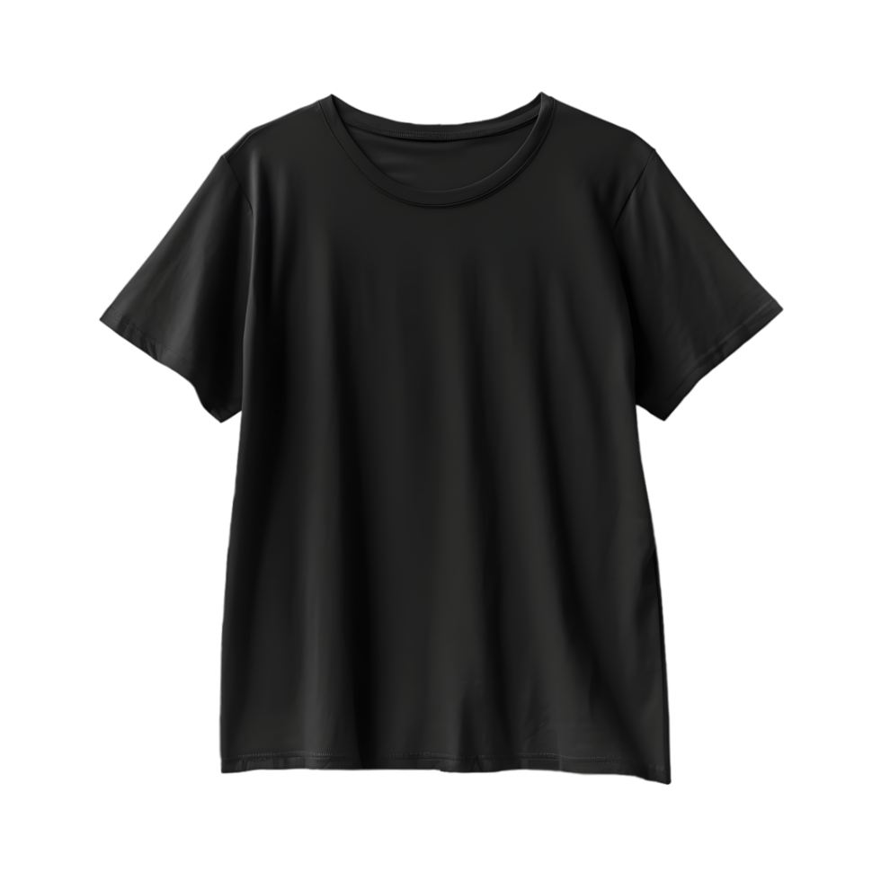 Preto camiseta curto manga brincar isolado em transparente fundo. ai gerado png