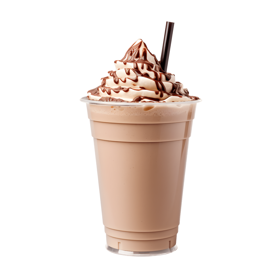 chocolate milkshake on plastic cup transparent background. 25140290 PNG