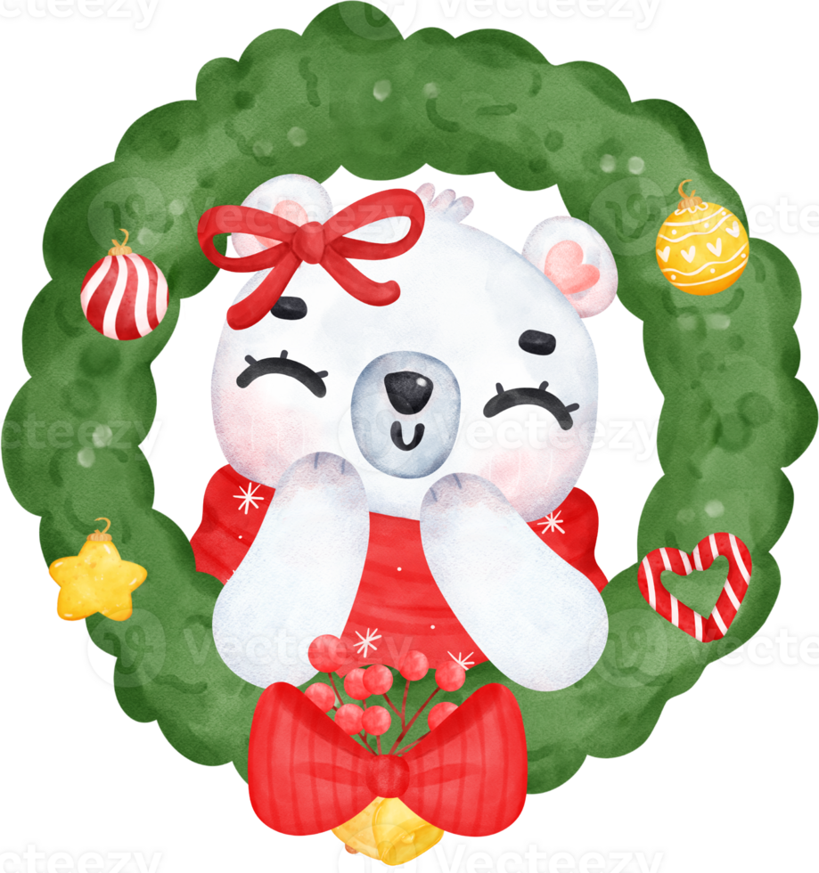 festivo Navidad dibujos animados ilustración, linda polar oso entregando regalos en trineo. png